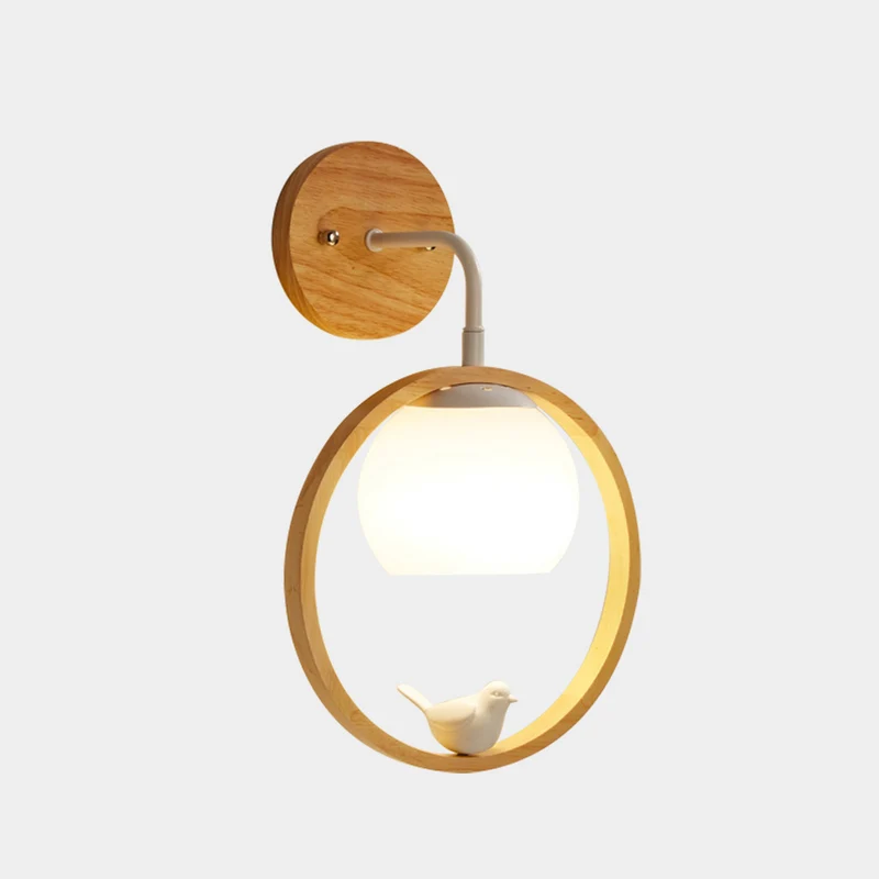 Wall Sconce Lighting Modern Stylish Bird, Wood