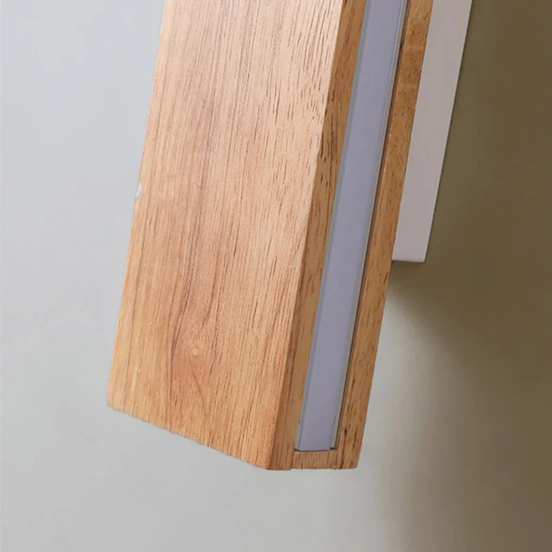 Wall Sconce Lamp Japandi Minimalist Rectangle, Wood