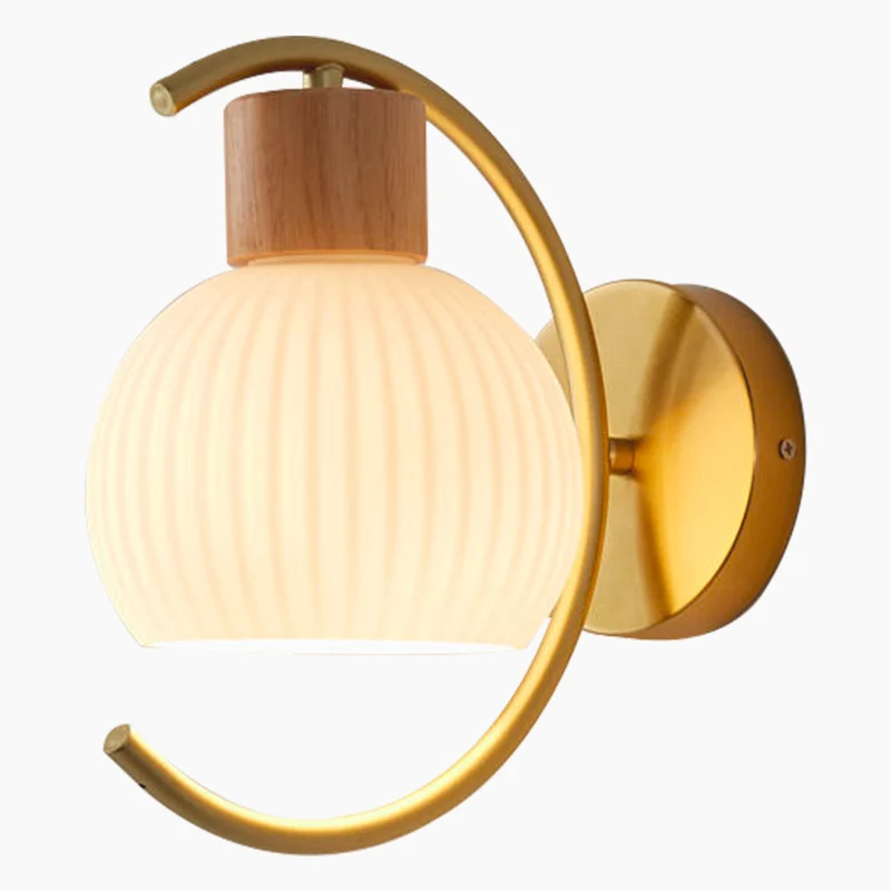 Wall Sconce Modern for Bedroom & Hallway, Wood & Iron