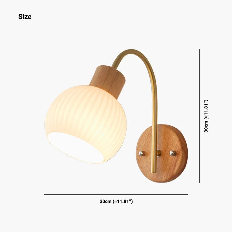 Wall Sconce Modern for Bedroom & Hallway, Wood & Iron