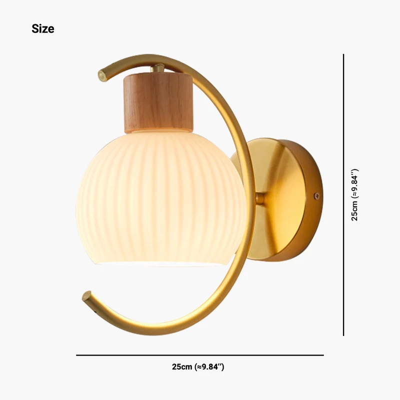 Wall Sconce Modern for Bedroom & Hallway, Wood & Iron