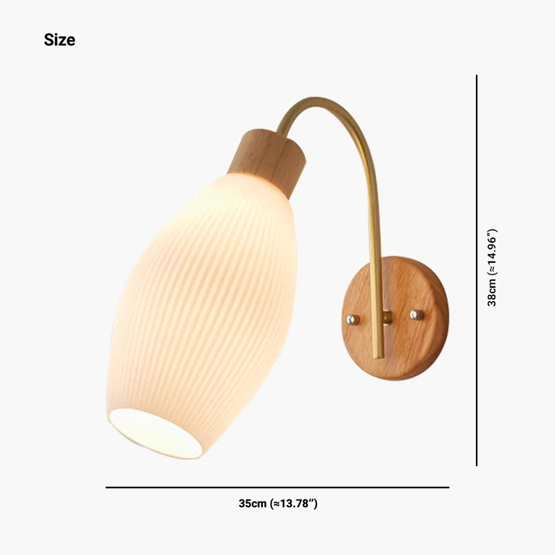 Wall Sconce Modern for Bedroom & Hallway, Wood & Iron