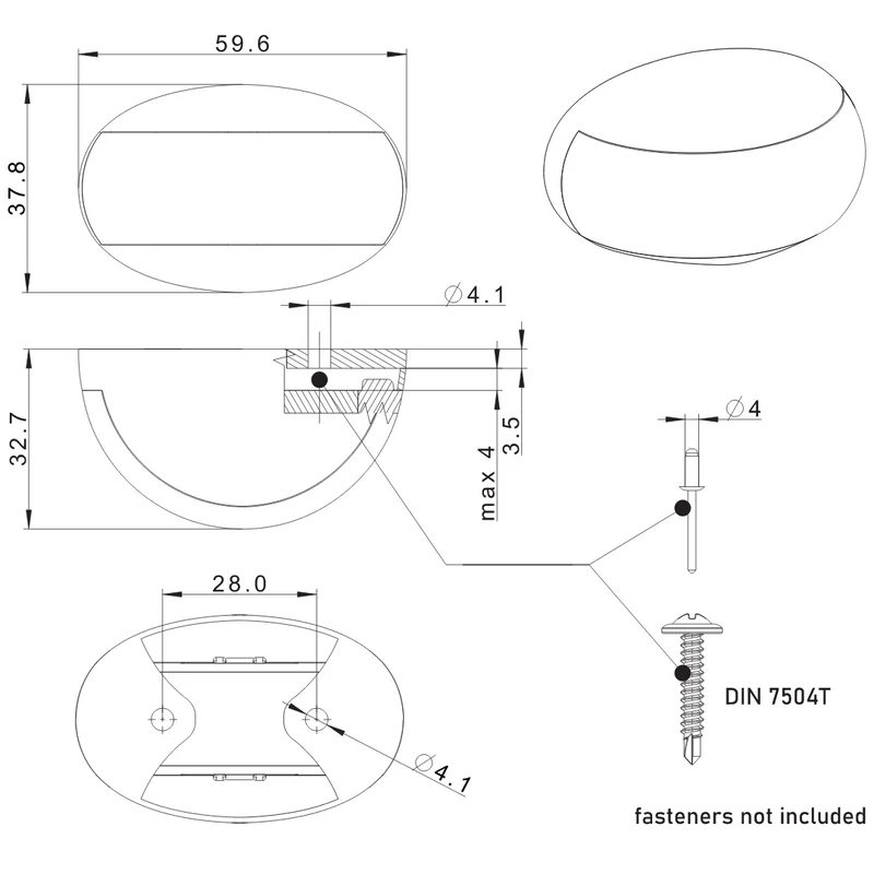 Fristom FT-067 Frog Eye Ovale LED-Markierungsleuchte