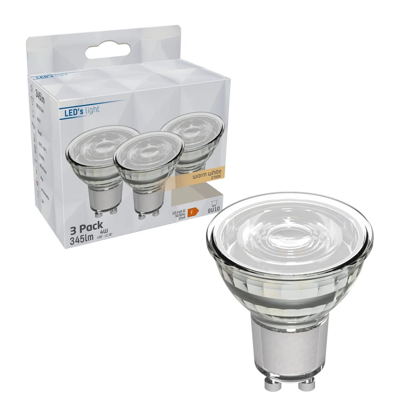 LED Spot GU10 4W warmweiß Klar PAR16 3-Pack - LED's Light