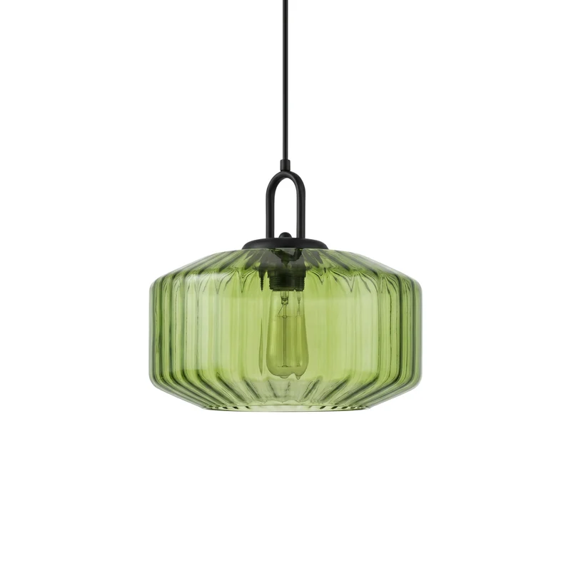 Vintage-Hängeleuchte aus strukturiertem Glas – Tétra