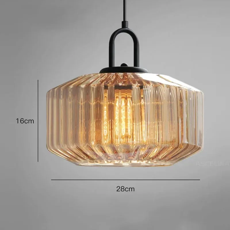 Vintage-Hängeleuchte aus strukturiertem Glas – Tétra