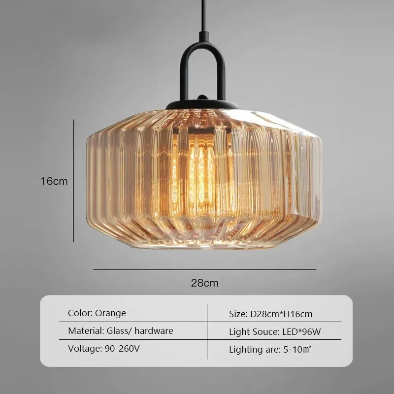 Vintage-Hängeleuchte aus strukturiertem Glas – Tétra