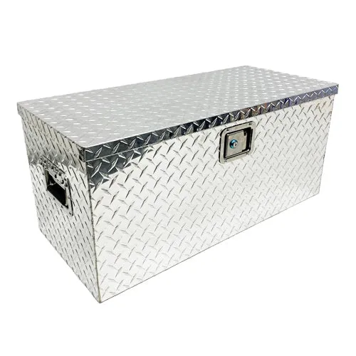Große Anhänger-Aufbewahrungsbox aus Aluminium mit Riffelblech / 810 x 372 x 370 mm