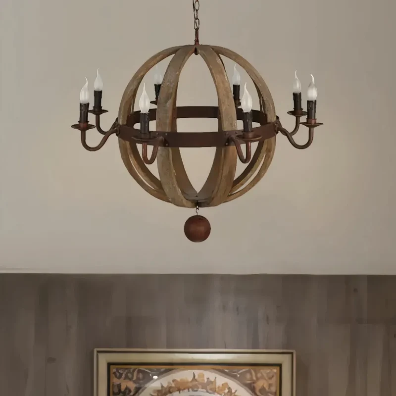 Vintage Kronleuchter aus Holz für das Esszimmer