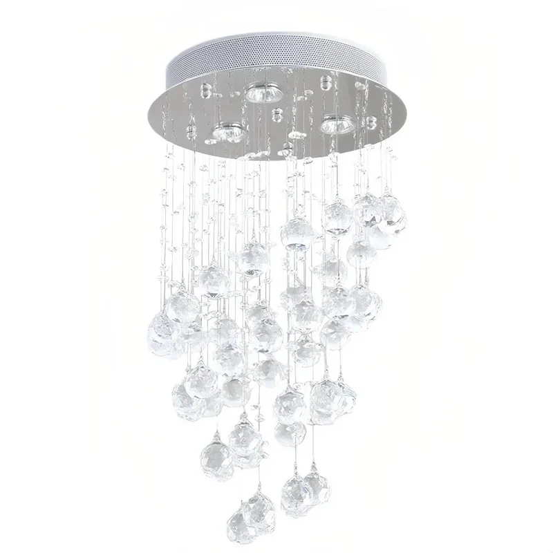 Moderne LED-Kristall-Deckenleuchte in Chrom für das Esszimmer