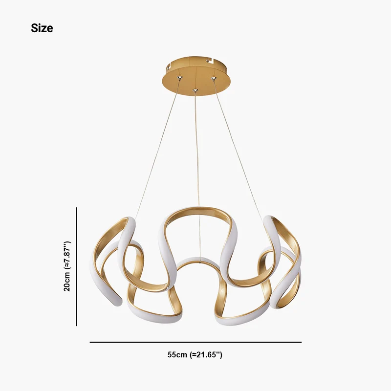 Chandelier Hanging Light LED Novelty Round, Aluminum/Gold