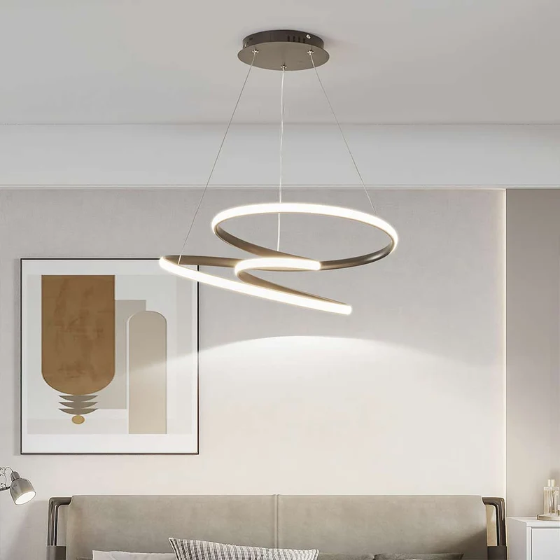 Chandelier Ceiling Light LED Nordic Geometric Ring Helix