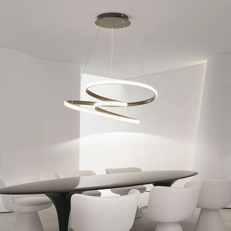 Chandelier Ceiling Light LED Nordic Geometric Ring Helix