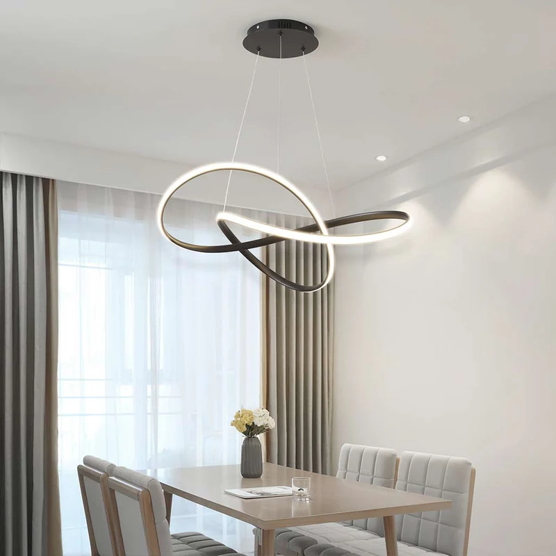 Hanging Chandelier Ceiling Light LED Twisted, Minimalist