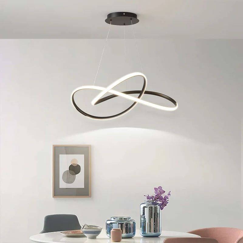 Hanging Chandelier Ceiling Light LED Twisted, Minimalist