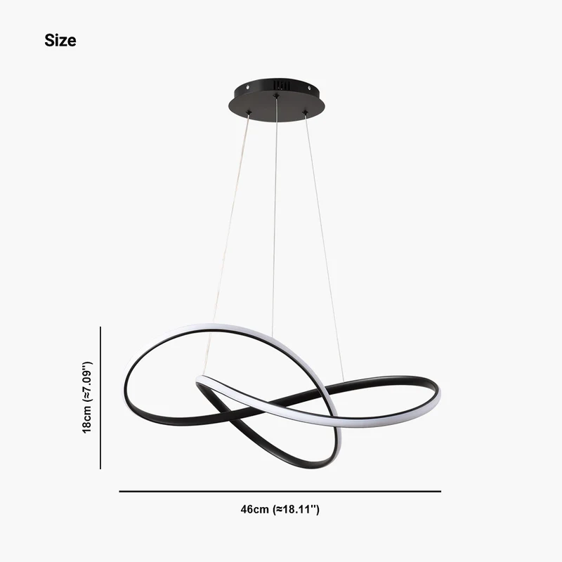 Hanging Chandelier Ceiling Light LED Twisted, Minimalist