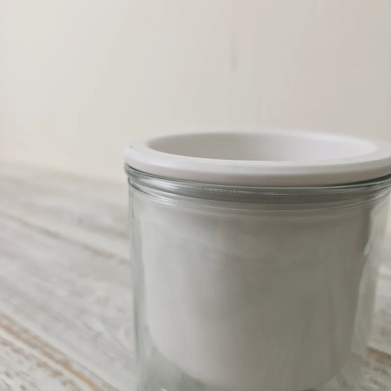 Übertopf Blumentopf Malga 12,5cm Mit Glasbehälter Weiß Glas Deko