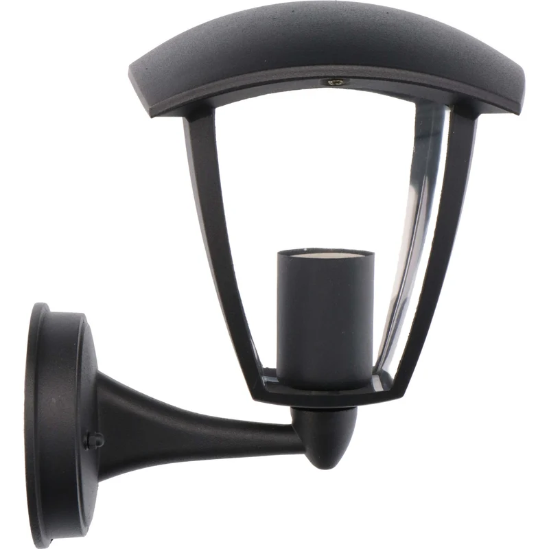 Retro-LED-Wandleuchte mit E27-Fassung – Jesi – IP44 – Schwarz