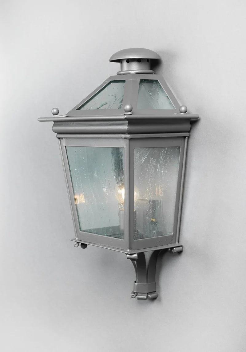 Casa Padrino Luxus Außen Laterne Grau B. 37 x H. 68 cm - Handgefertigte Laterne aus Schmiedeeisen - Luxus Kollektion - Edel & Prunkvoll