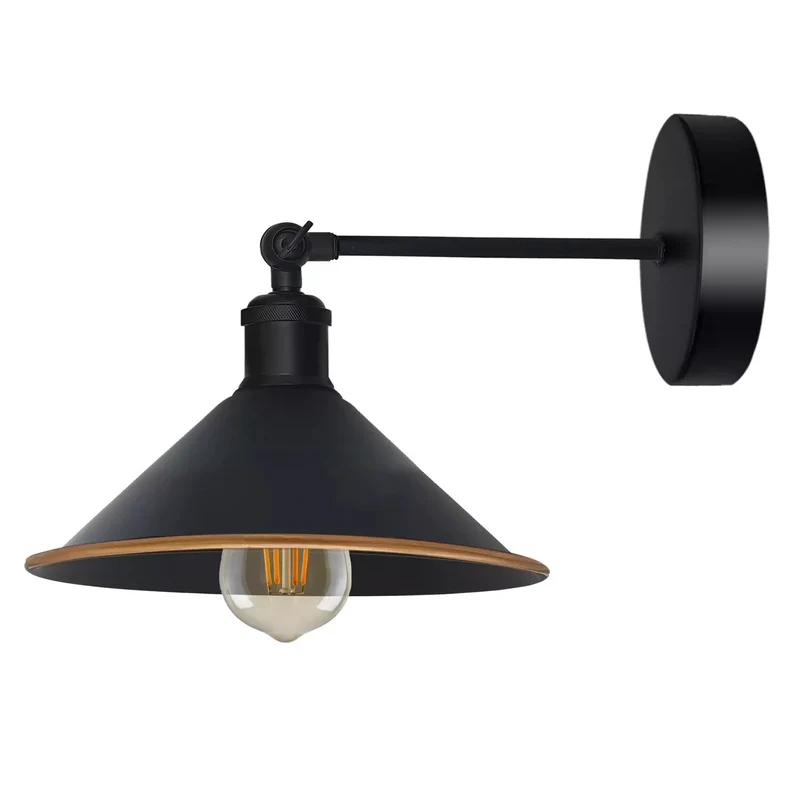 Vintage Wandleuchte Innen schwarz Industrial Wandlampe~3263