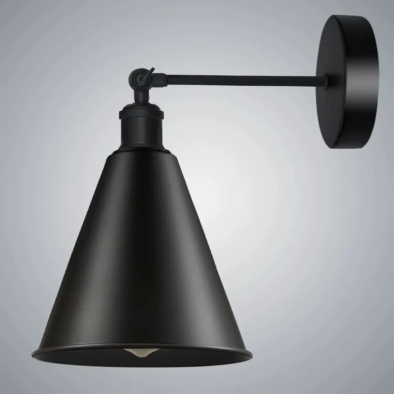 Vintage Wandleuchte Innen schwarz Industrial Wandlampe~3263