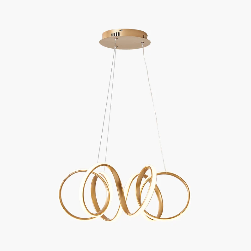 Ceiling Light Chandelier Fixture Chic Hanging LED Circular, Metal