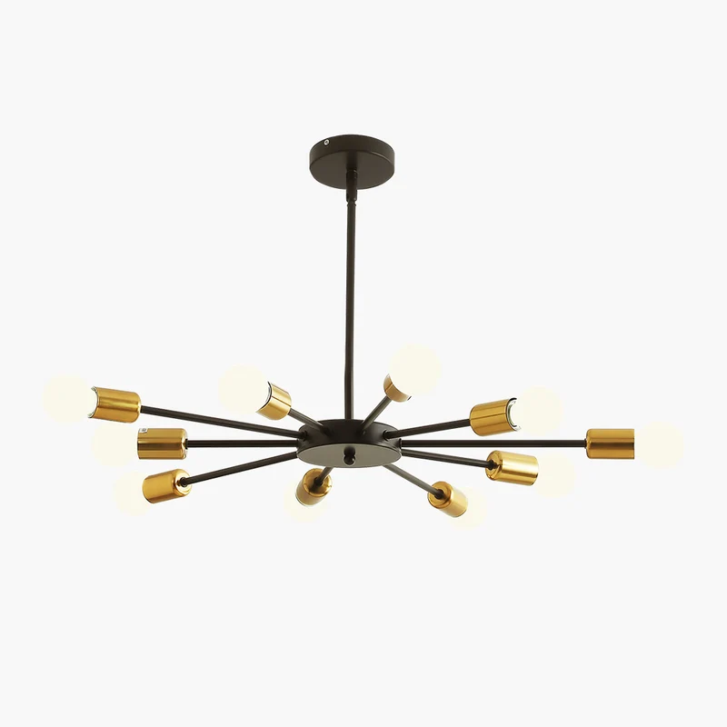 Ceiling Light Sputnik Chandelier Chic, Wrought Iron/Black