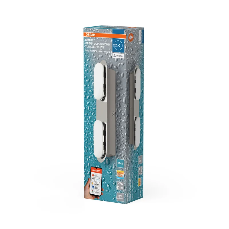OSRAM Matter SMART+ ORBIS DUPLO Bad LED Wandleuchte 30cm Tunable Weiß 15W / 3000-6500K weiß
