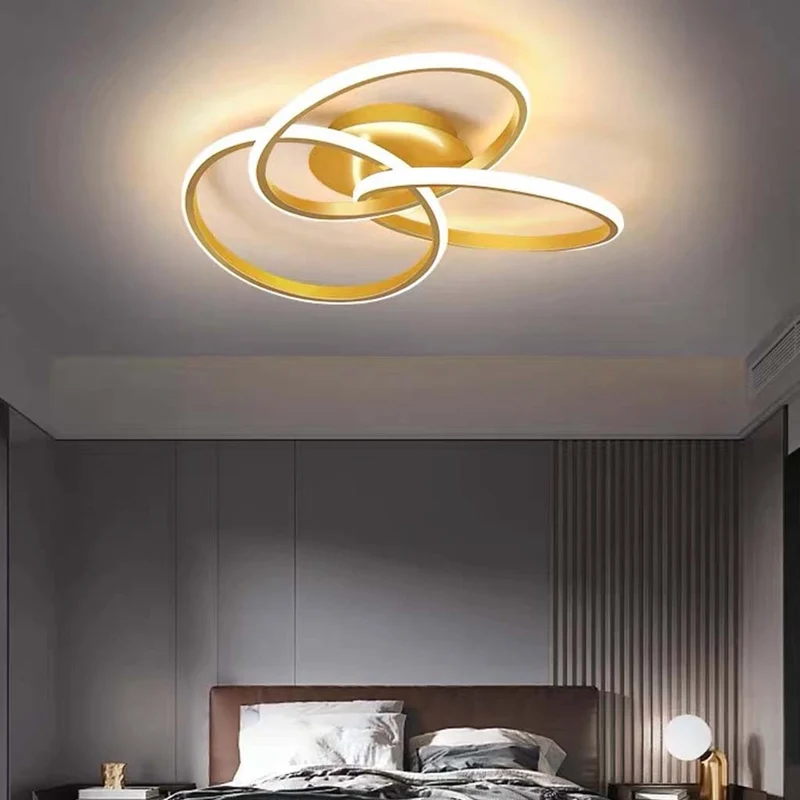 Modern Chandelier Ceiling Light LED Wave, Semi Flush Mount