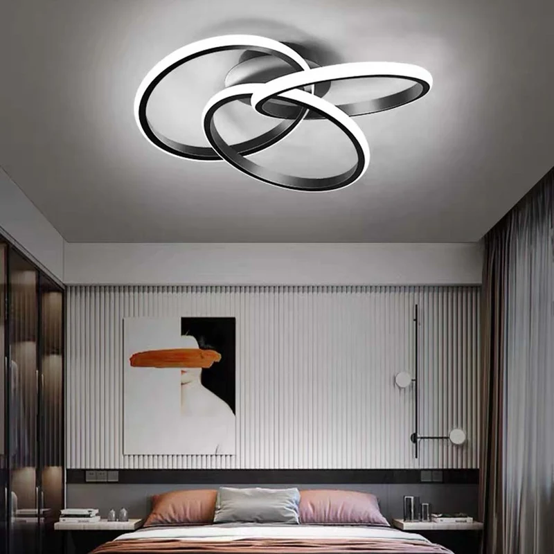 Modern Chandelier Ceiling Light LED Wave, Semi Flush Mount