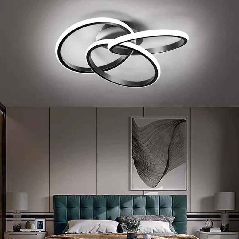 Modern Chandelier Ceiling Light LED Wave, Semi Flush Mount