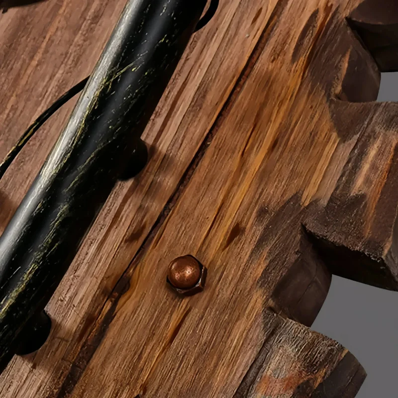 Wandleuchte Vintage aus Holz für Esszimmer, E27