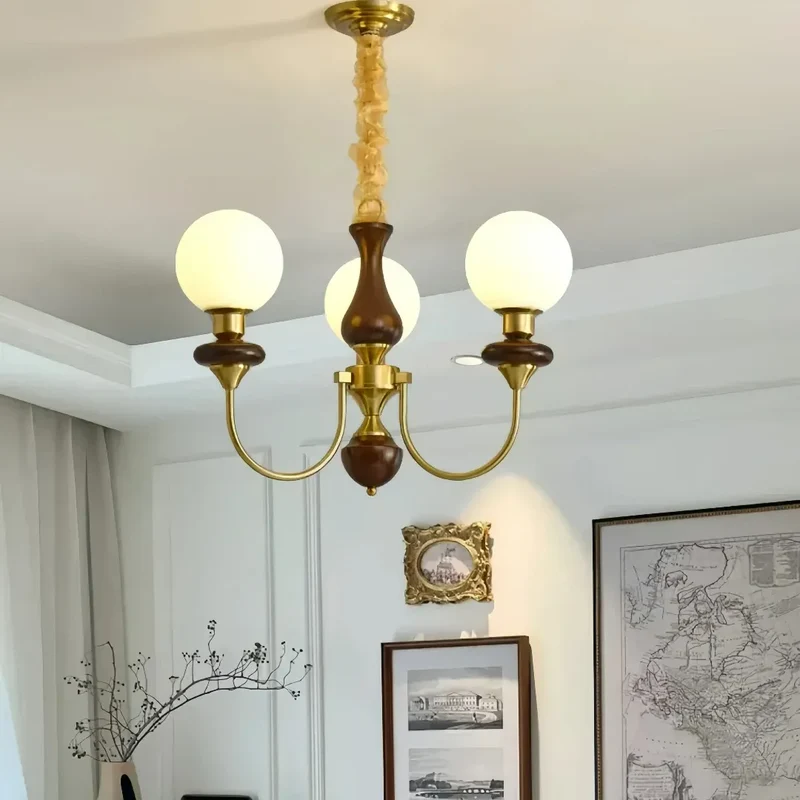 Retro Kronleuchter aus Opalglas für Wohnzimmer und Esszimmer