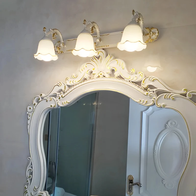 Retro Wandleuchte fürs Bad verstellbar, IP44, Blumen Design