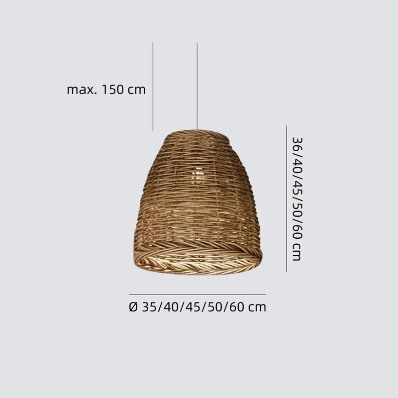 Rattan Hängelampe im Boho-Stil für Esszimmer