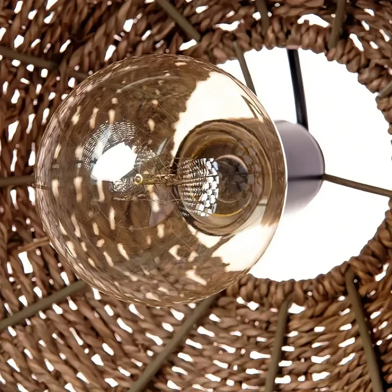 Rattan Hängelampe im Boho-Stil für Esszimmer