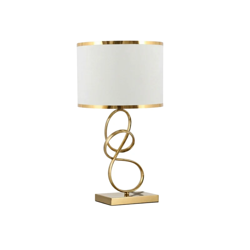Goldene Nachttischlampe mit dimmbarer Helligkeit, moderner Stil – Éthéris