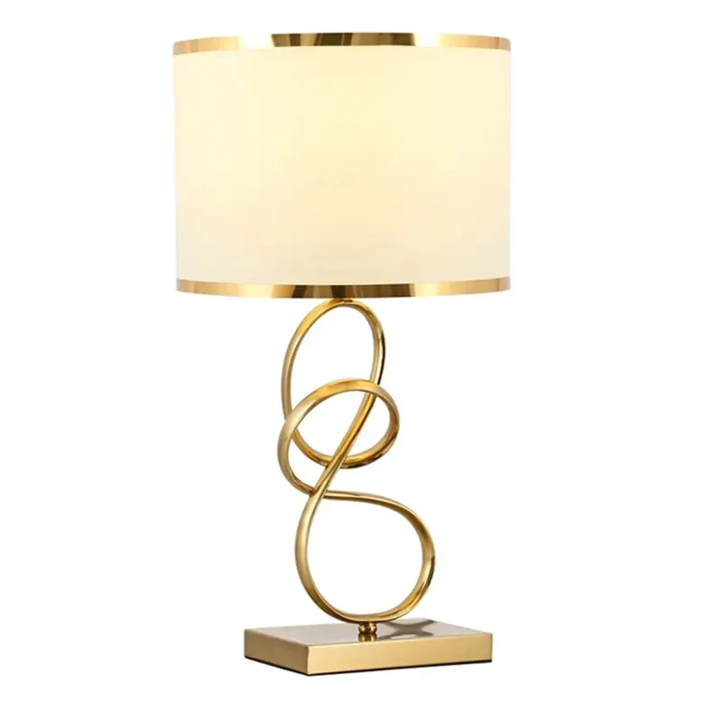 Goldene Nachttischlampe mit dimmbarer Helligkeit, moderner Stil – Éthéris