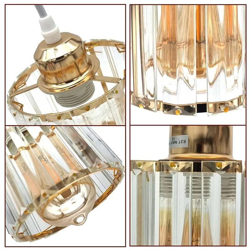 LEDSONE Moderne Kristall-Pendelleuchte E27 | K9 Glas ~3217