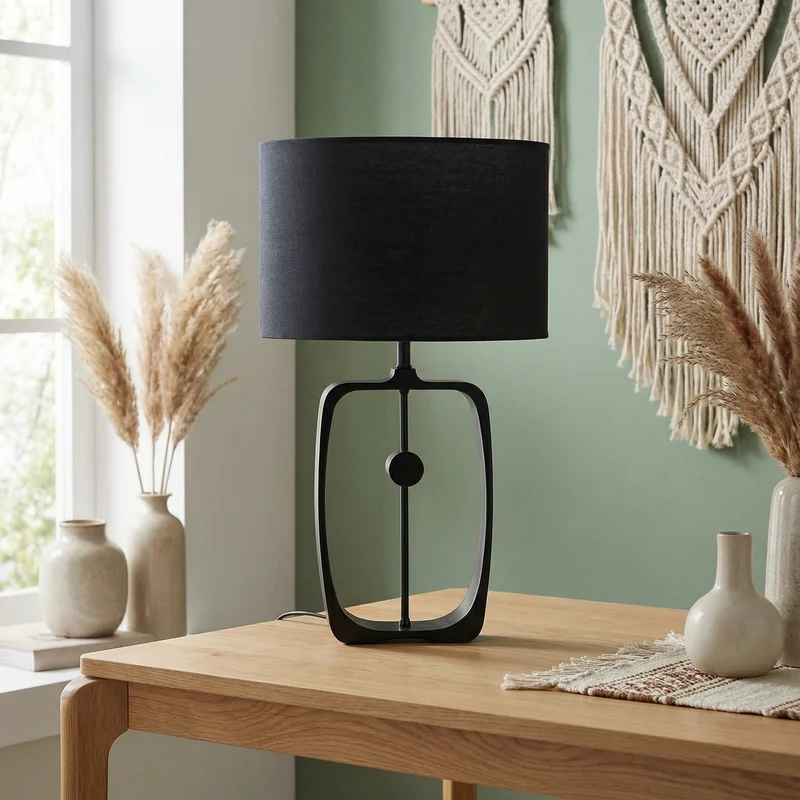 Dekorative Schwarzmetall-Lampe mit schlichtem, modernem Design – Milan Lux