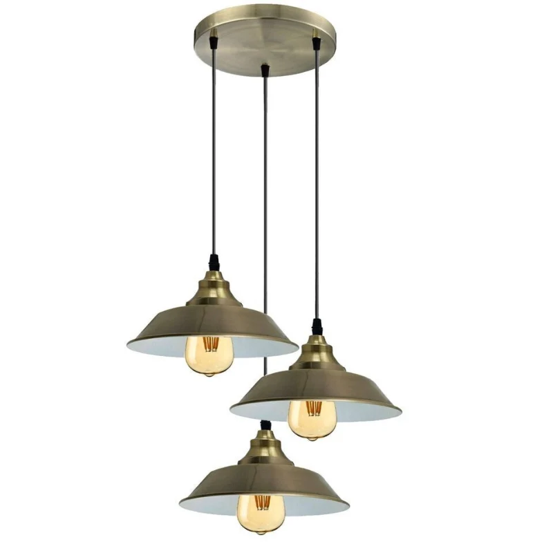 3-flammige Hängelampe Vintage Bunte Pendelleuchte ~ 3191
