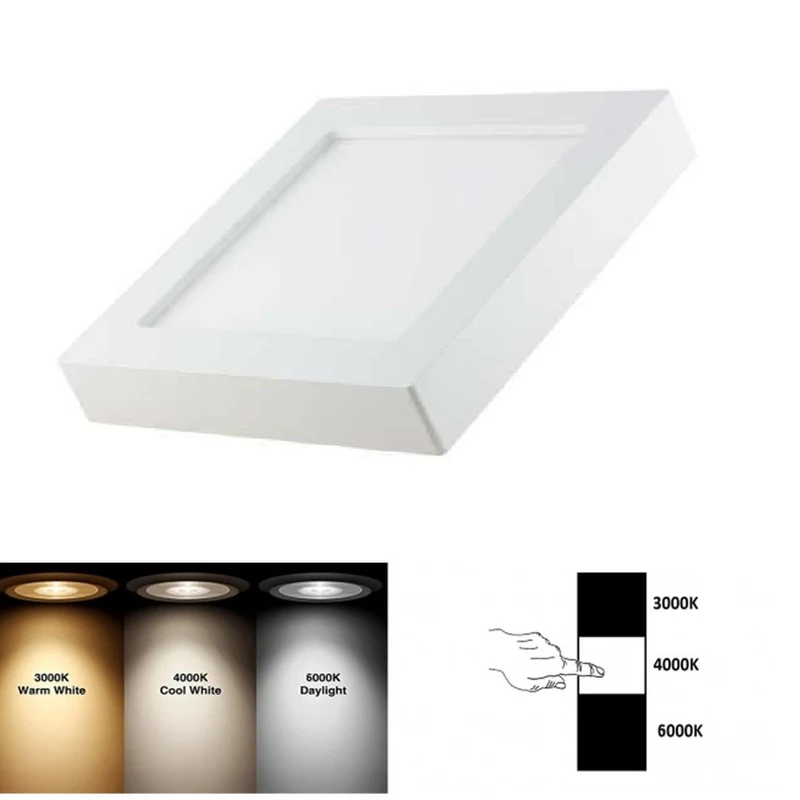 LED Aufbau-Downlight quadratisch | 6W | 122x122mm | CCT – 3 Lichtfarben