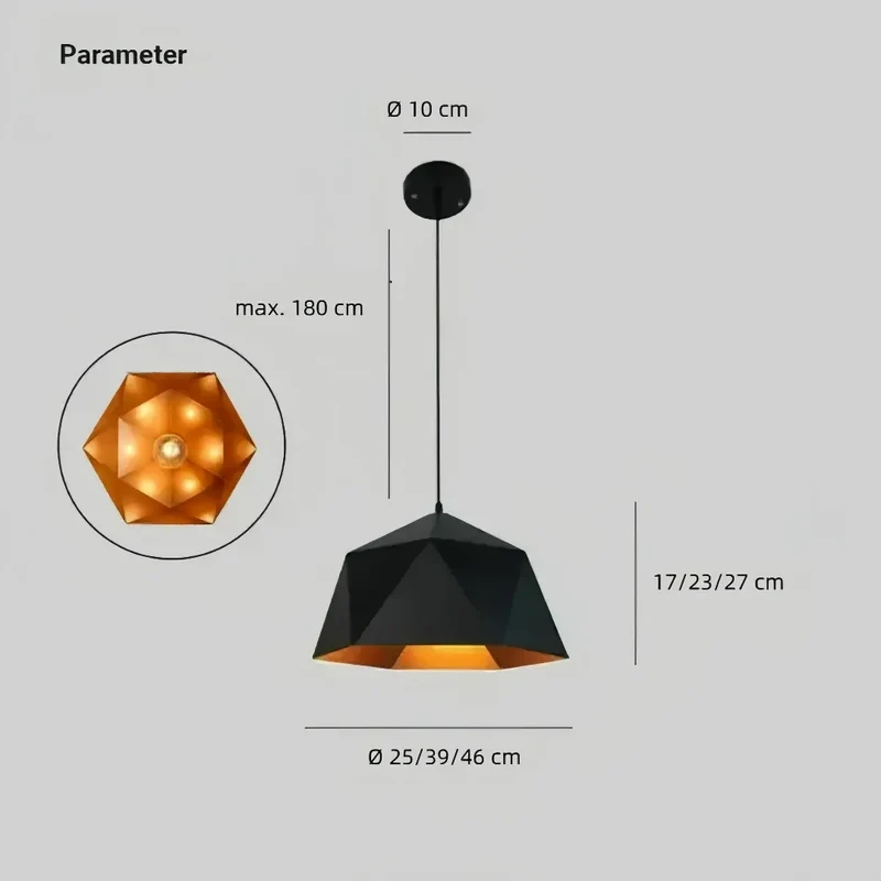 Moderne Pendelleuchte für Esszimmer aus Metall