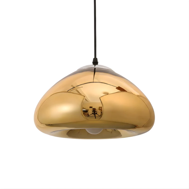 Hemisphärische Pendelleuchte aus Aluminium mit Spiegel-Finish – Aurovia