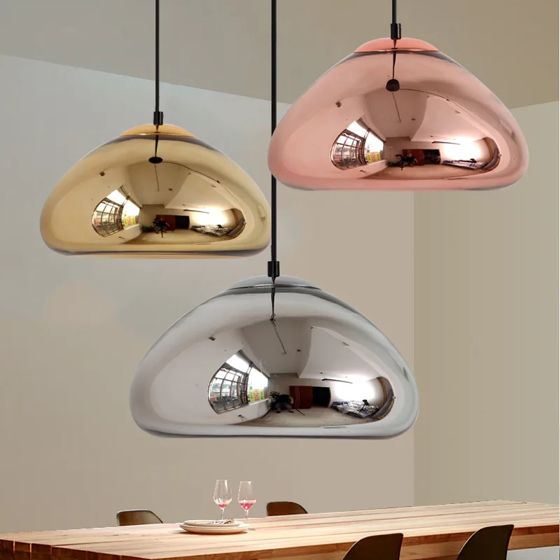 Hemisphärische Pendelleuchte aus Aluminium mit Spiegel-Finish – Aurovia