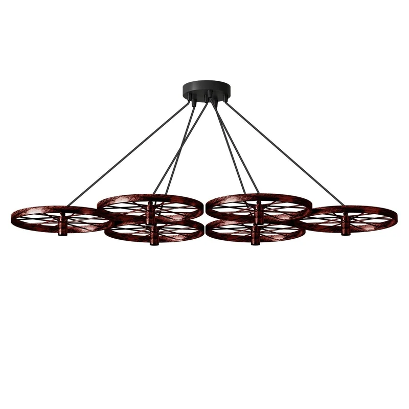 Vintage Deckenpendelleuchte Industrielles Rad Pendel Hängende Retro Lampe ~ 3246