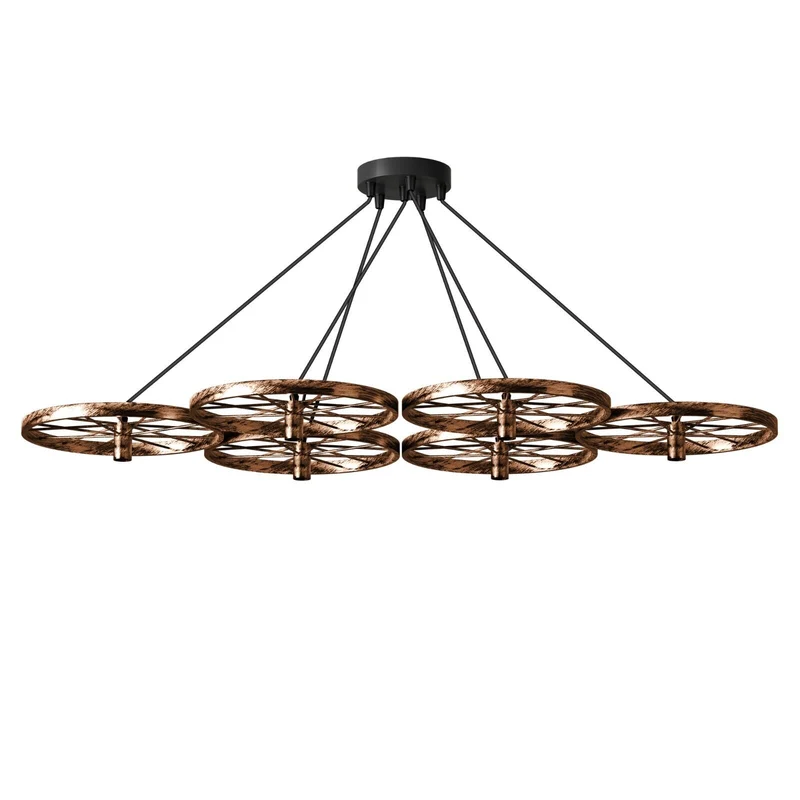 Vintage Deckenpendelleuchte Industrielles Rad Pendel Hängende Retro Lampe ~ 3246