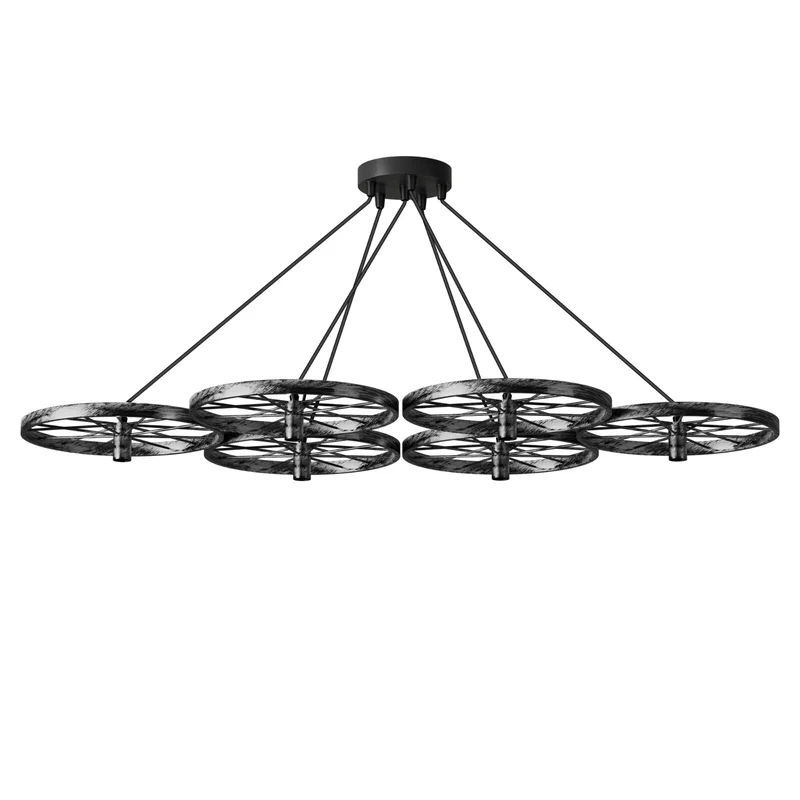 Vintage Deckenpendelleuchte Industrielles Rad Pendel Hängende Retro Lampe ~ 3246