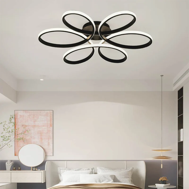 Ceiling Light Chandelier Geometric Semi Flush Mount, Aluminum