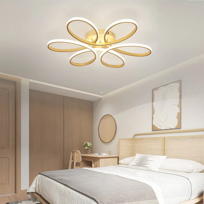 Ceiling Light Chandelier Geometric Semi Flush Mount, Aluminum
